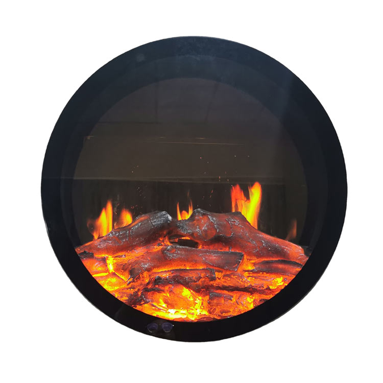 Special designed Round Shape simulated crackling sound video fire place